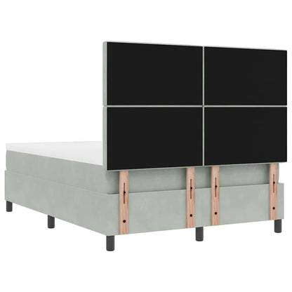 Letto a molle con testiera Grigio chiaro 200 x 160 cm Velluto | homemem39