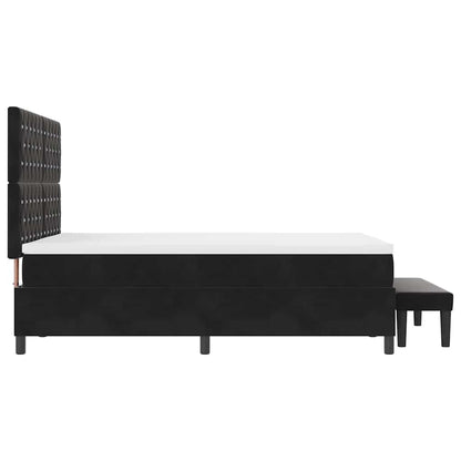Letto a molle con materasso Nero 160 x 200 cm Velluto - homemem39