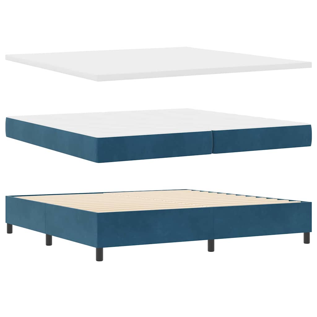 Letto a molle con materasso Blu scuro 200 x 200 cm Velluto - homemem39