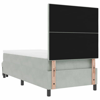 Letto a molle con testiera Grigio chiaro 200 x 80 cm Velluto | homemem39
