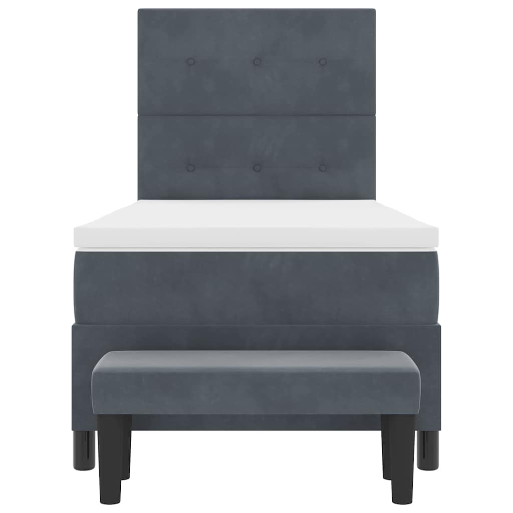 Letto a molle con testiera Grigio scuro 200 x 80 cm Velluto | homemem39