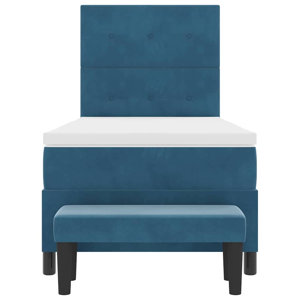 Letto a molle con testiera Blu scuro 200 x 80 cm Velluto | homemem39