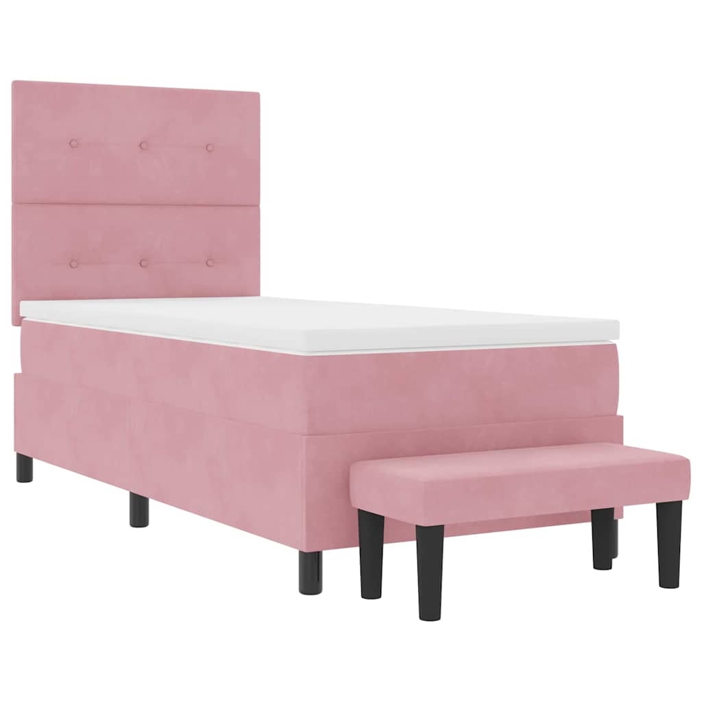 Letto a molle con testiera Rosa 200 x 80 cm Velluto | homemem39