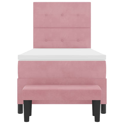 Letto a molle con testiera Rosa 200 x 80 cm Velluto | homemem39