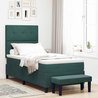 Letto a molle con testiera Verde scuro 190 x 90 cm Velluto | homemem39