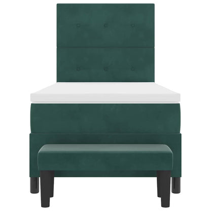 Letto a molle con testiera Verde scuro 190 x 90 cm Velluto | homemem39