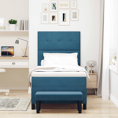 Letto a molle con testiera Blu scuro 190 x 90 cm Velluto | homemem39