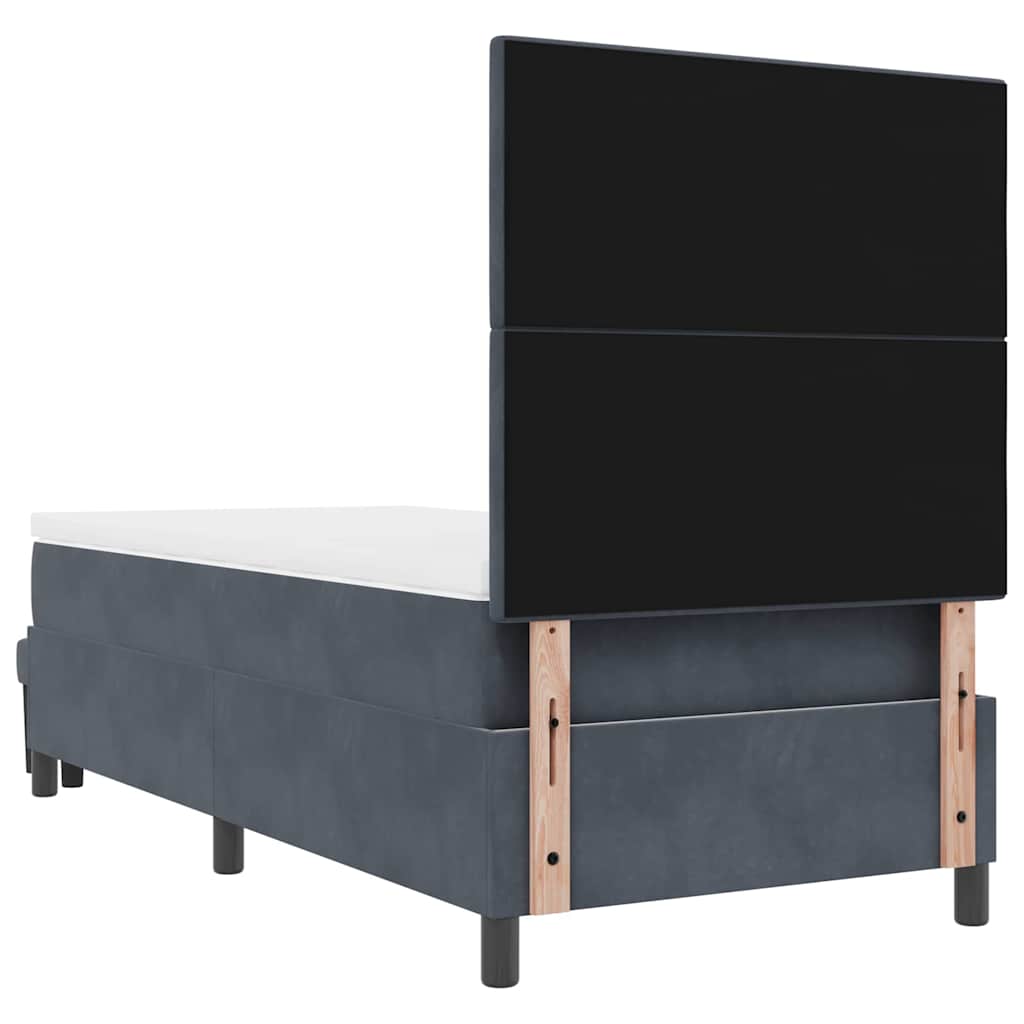 Letto a molle con testiera Grigio scuro 200 x 90 cm Velluto | homemem39
