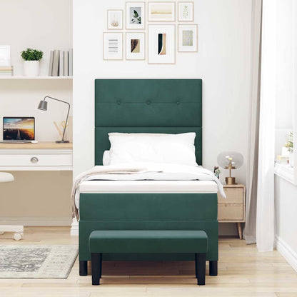 Letto a molle con testiera Verde scuro 200 x 90 cm Velluto | homemem39