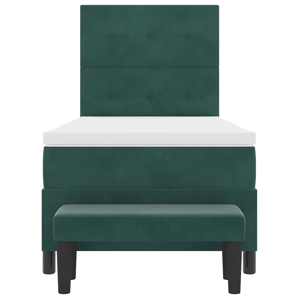 Letto a molle con testiera Verde scuro 200 x 90 cm Velluto | homemem39