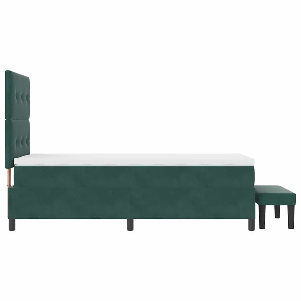 Letto a molle con testiera Verde scuro 200 x 90 cm Velluto | homemem39