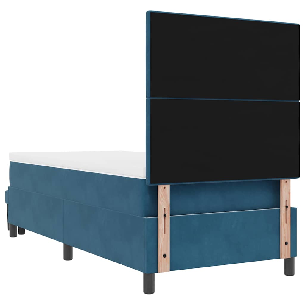 Letto a molle con testiera Blu scuro 200 x 90 cm Velluto | homemem39
