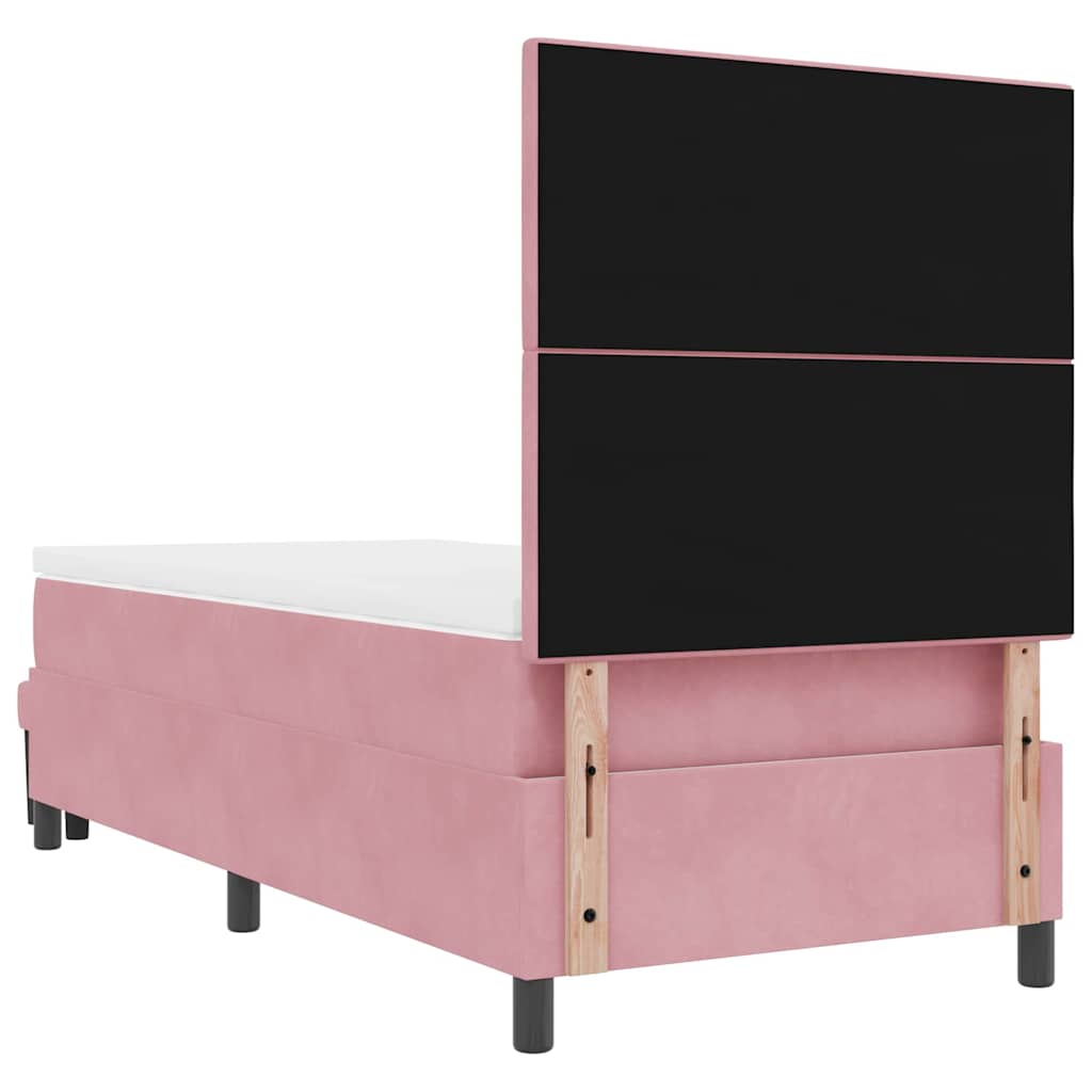 Letto a molle con testiera Rosa 200 x 90 cm Velluto | homemem39