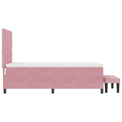 Letto a molle con testiera Rosa 200 x 90 cm Velluto | homemem39