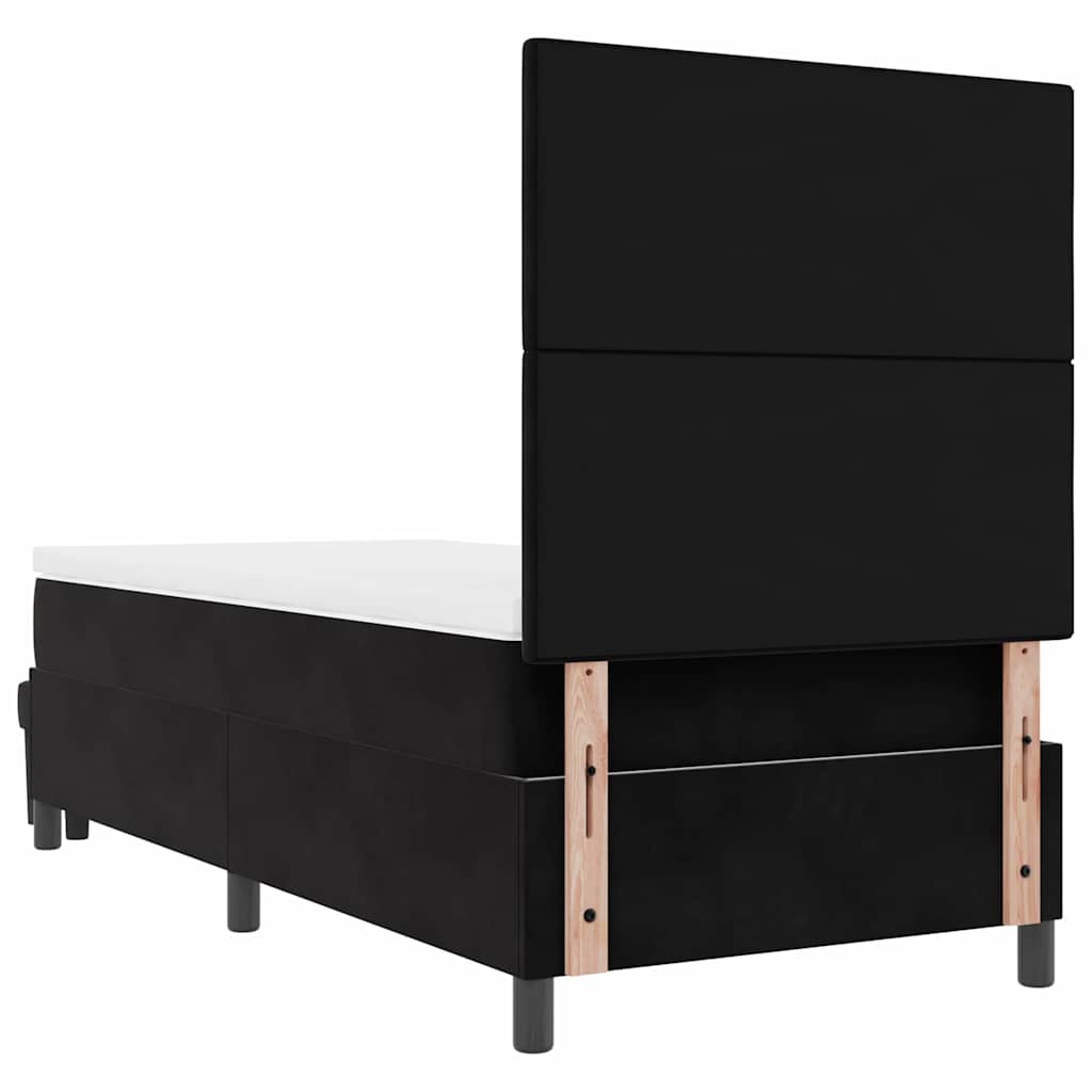 Letto a molle con testiera Nero 200 x 100 cm Velluto | homemem39