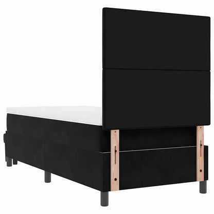 Letto a molle con testiera Nero 200 x 100 cm Velluto | homemem39