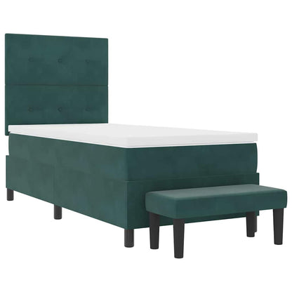 Letto a molle con testiera Verde scuro 200 x 100 cm Velluto | homemem39