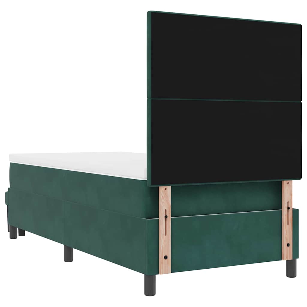 Letto a molle con testiera Verde scuro 200 x 100 cm Velluto | homemem39