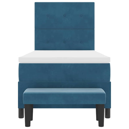 Letto a molle con cuscino Blu scuro 200 x 100 cm Velluto | homemem39