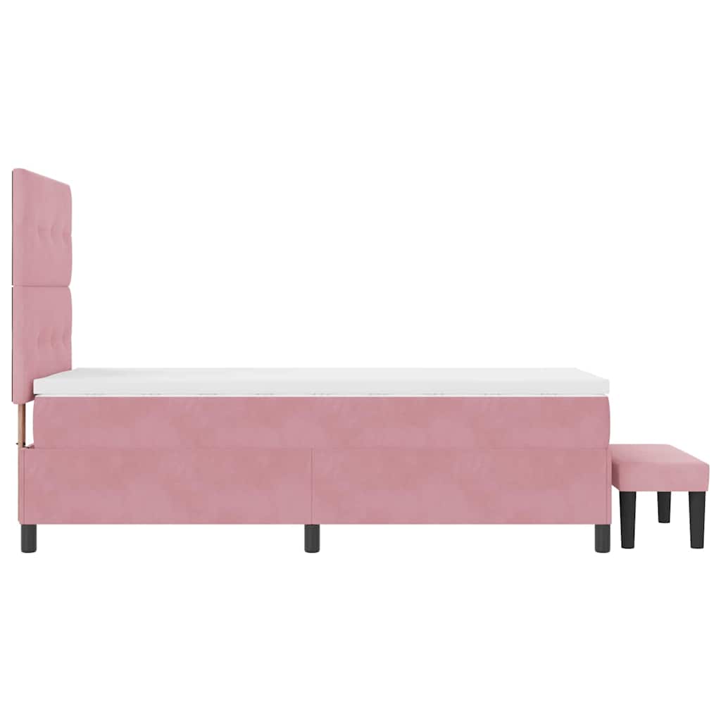 Letto a molle con testiera Rosa 200 x 100 cm Velluto | homemem39