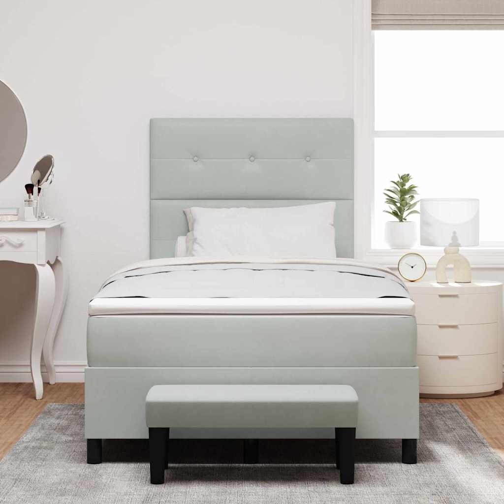 Letto a molle con testiera Grigio chiaro 190 x 120 cm Velluto | homemem39