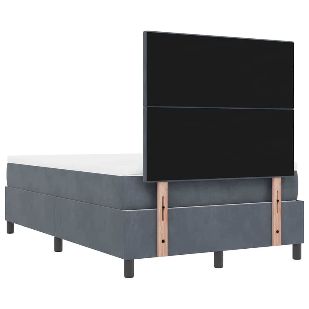 Letto a molle con testiera Grigio scuro 190 x 120 cm Velluto | homemem39