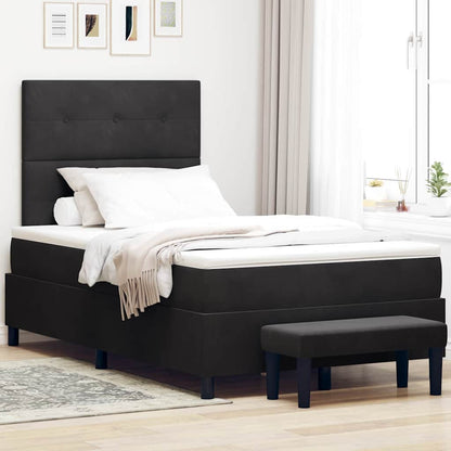 Letto a molle con materasso Nero 120 x 190 cm Velluto - homemem39