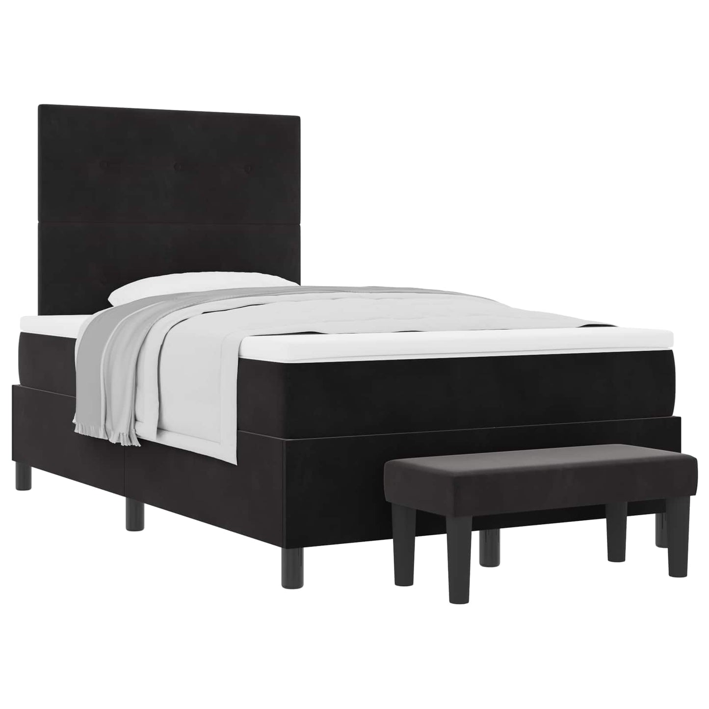Letto a molle con testiera Nero 190 x 120 cm Velluto | homemem39