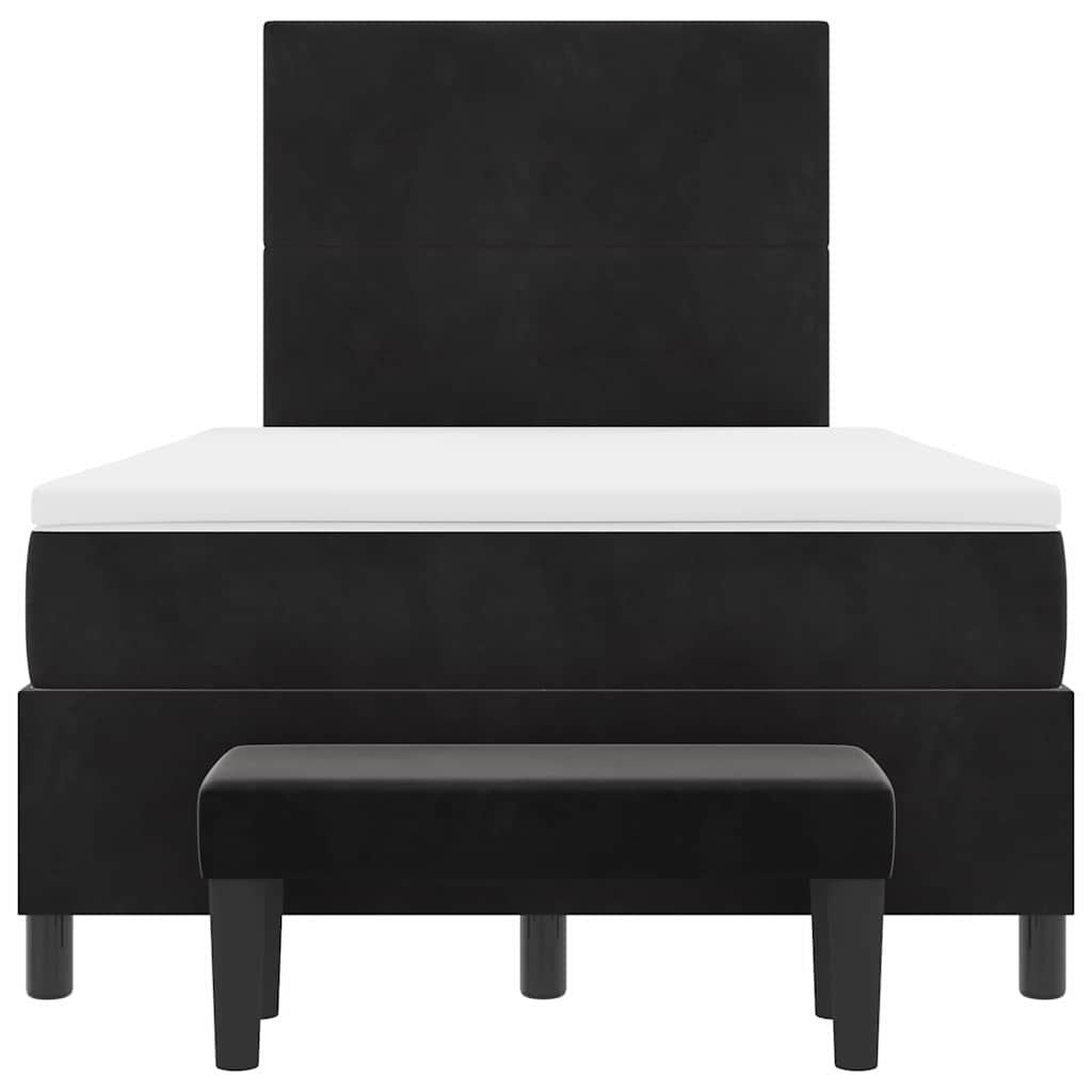 Letto a molle con materasso Nero 120 x 190 cm Velluto - homemem39