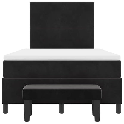 Letto a molle con materasso Nero 120 x 190 cm Velluto - homemem39