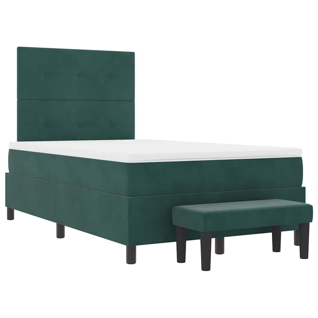 Letto a molle con cuscino Verde scuro 190 x 120 cm Velluto | homemem39