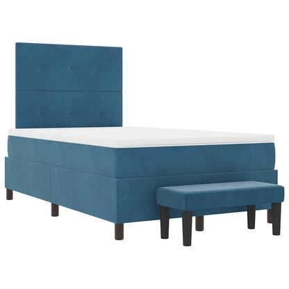 Letto a molle con testiera Blu scuro 190 x 120 cm Velluto | homemem39