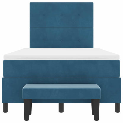 Letto a molle con testiera Blu scuro 190 x 120 cm Velluto | homemem39