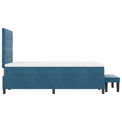 Letto a molle con testiera Blu scuro 190 x 120 cm Velluto | homemem39