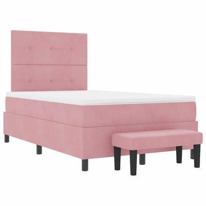 Letto a molle con testiera Rosa 190 x 120 cm Velluto | homemem39