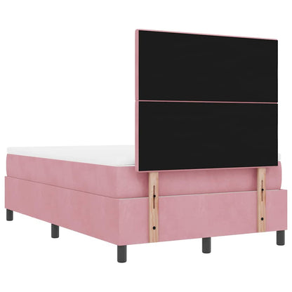 Letto a molle con testiera Rosa 190 x 120 cm Velluto | homemem39