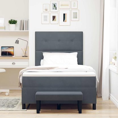 Letto a molle con testiera Grigio scuro 200 x 120 cm Velluto | homemem39