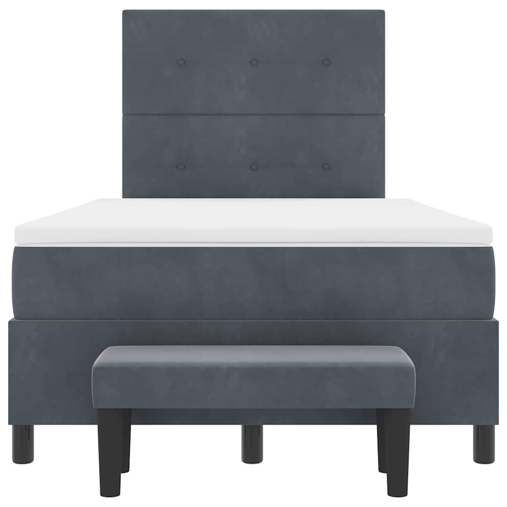 Letto a molle con materasso Grigio scuro 120 x 200 cm Velluto - homemem39