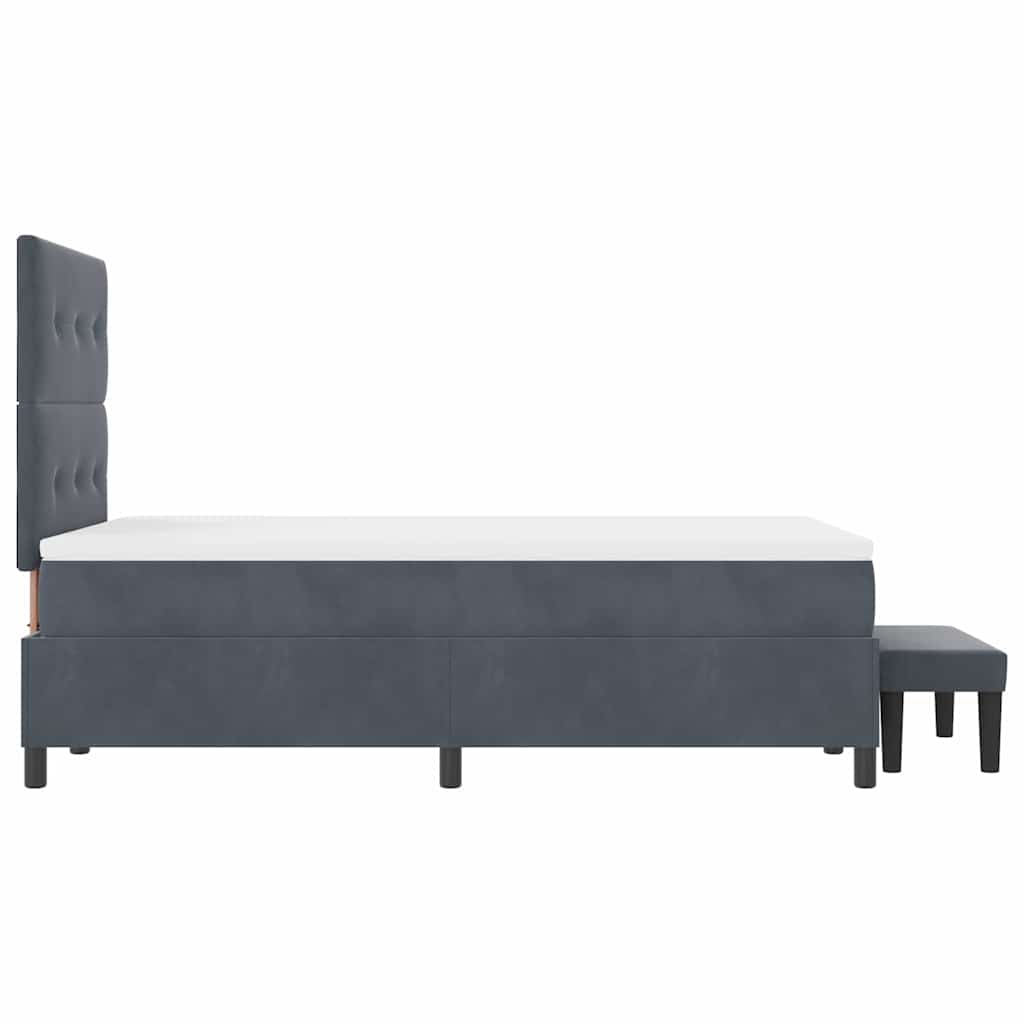 Letto a molle con materasso Grigio scuro 120 x 200 cm Velluto - homemem39
