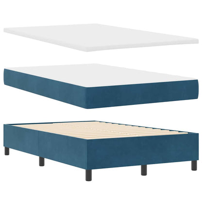 Letto a molle con testiera Blu scuro 200 x 120 cm Velluto | homemem39
