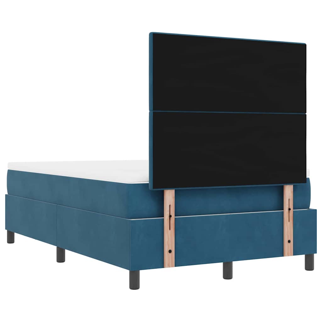 Letto a molle con testiera Blu scuro 200 x 120 cm Velluto | homemem39