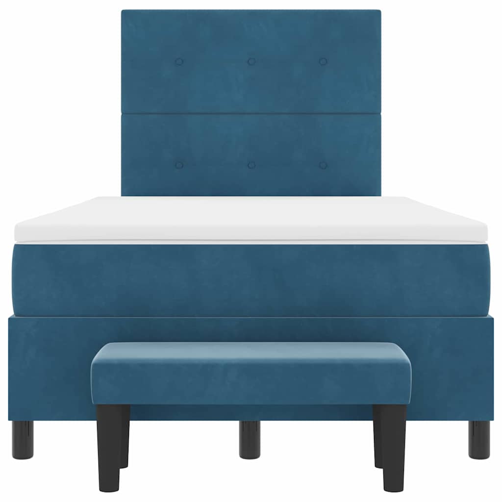 Letto a molle con testiera Blu scuro 200 x 120 cm Velluto | homemem39
