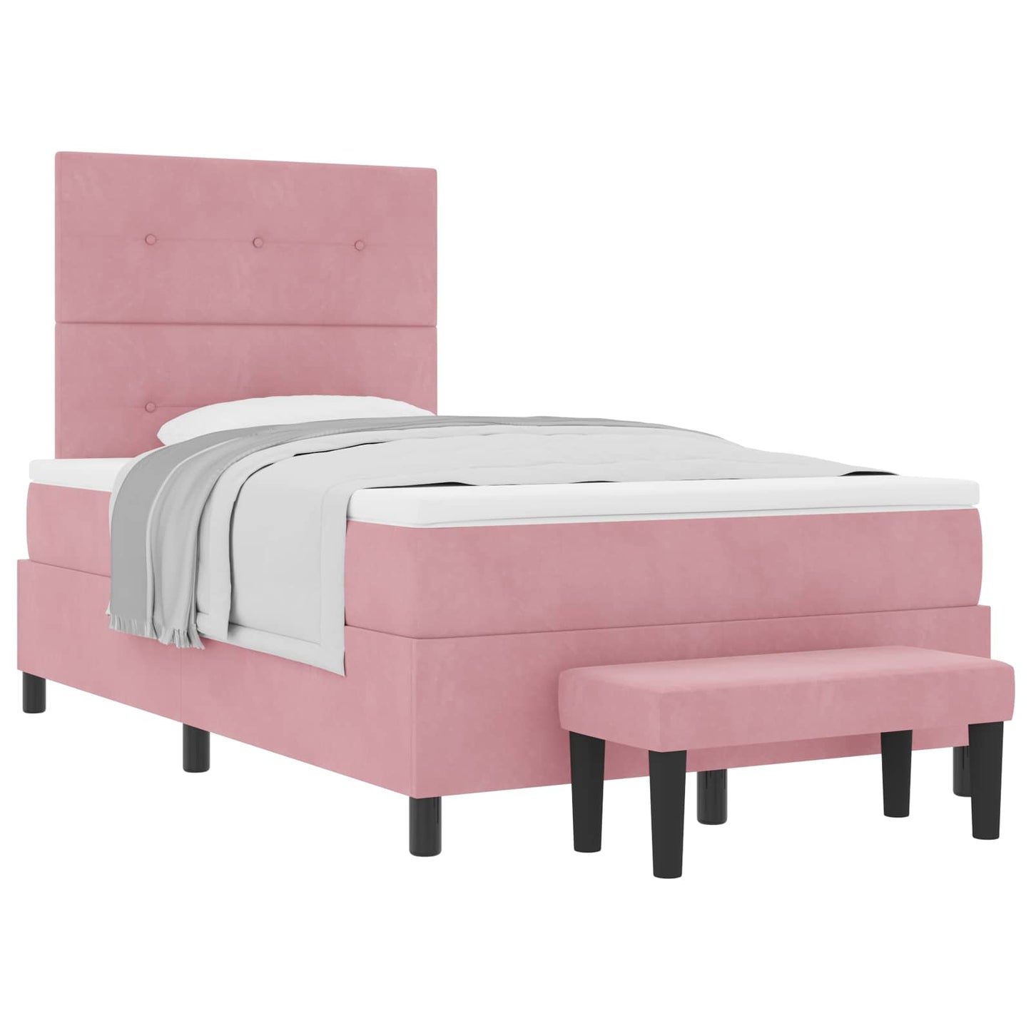 Letto a molle con testiera Rosa 200 x 120 cm Velluto | homemem39