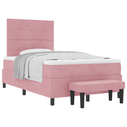 Letto a molle con testiera Rosa 200 x 120 cm Velluto | homemem39