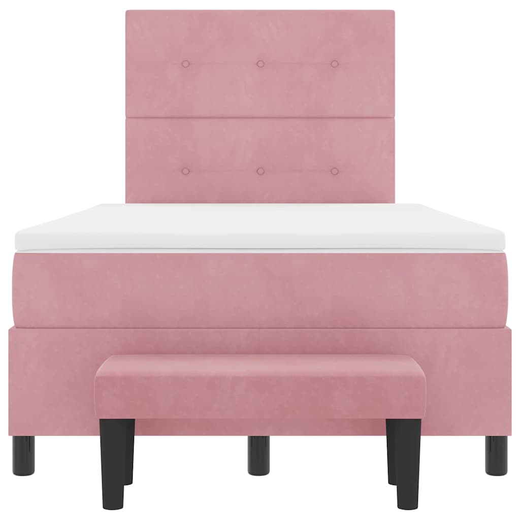 Letto a molle con testiera Rosa 200 x 120 cm Velluto | homemem39