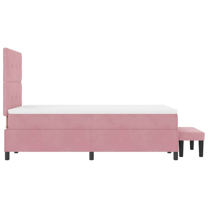 Letto a molle con testiera Rosa 200 x 120 cm Velluto | homemem39
