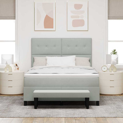Letto a molle con testiera Grigio chiaro 190 x 140 cm Velluto | homemem39