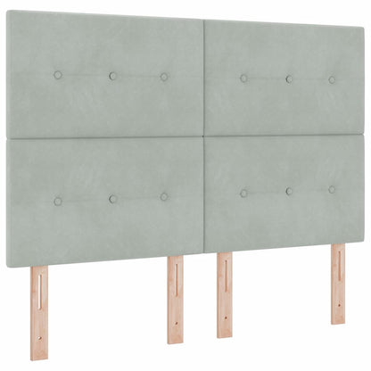 Letto a molle con testiera Grigio chiaro 190 x 140 cm Velluto | homemem39