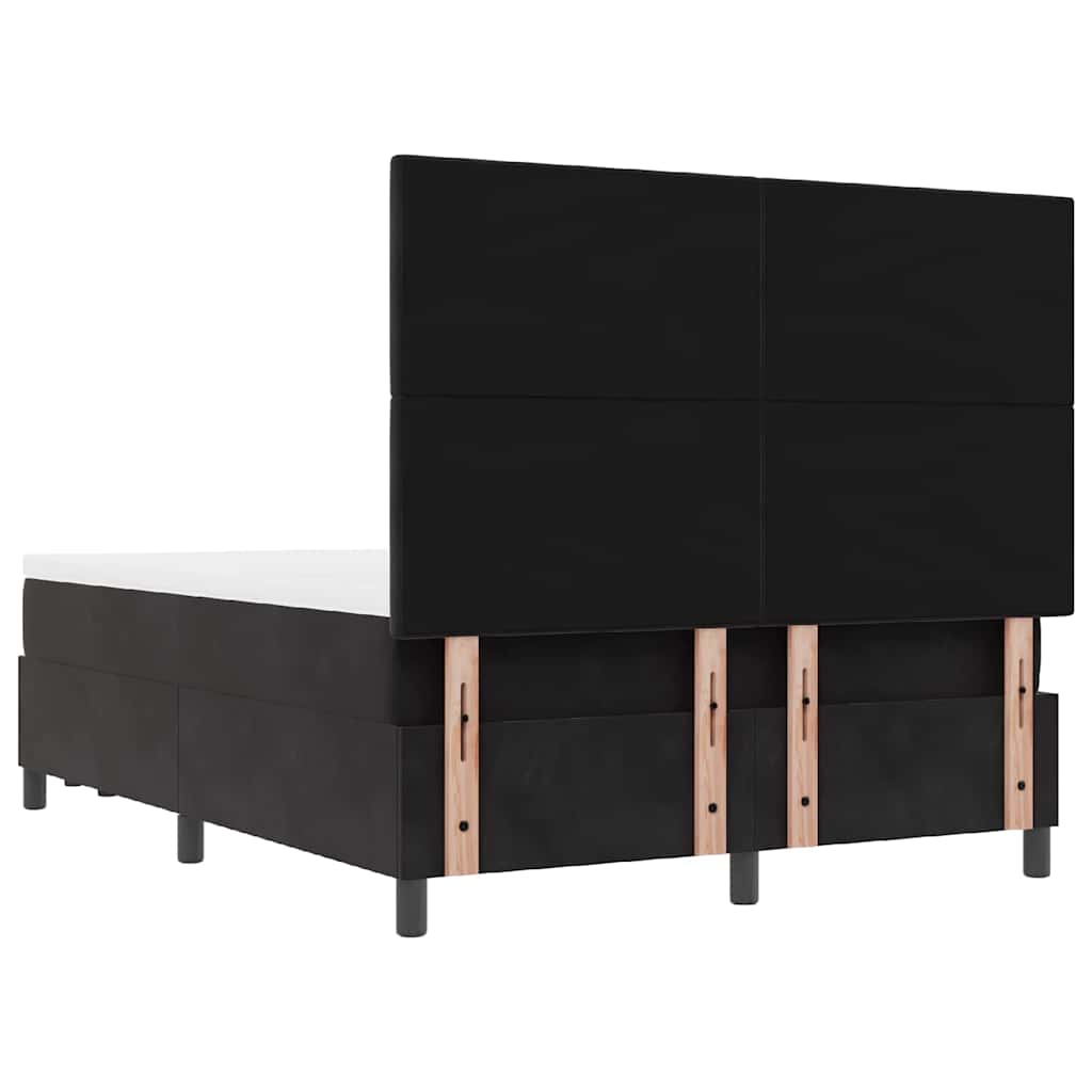 Letto a molle con testiera Nero 190 x 140 cm Velluto | homemem39
