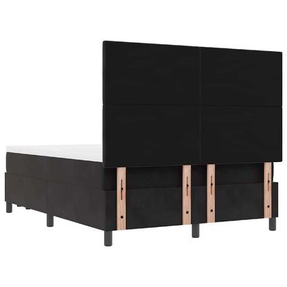 Letto a molle con testiera Nero 190 x 140 cm Velluto | homemem39